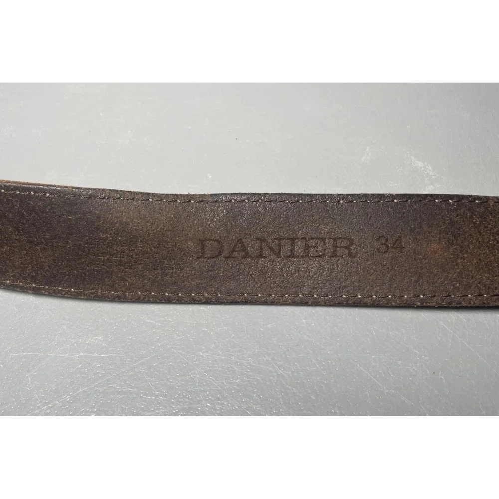 Men's DANIER Belt Brown Genuine Leather Size‎ 34